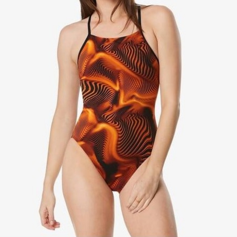 Speedo Fusion Vibe Crossback Endurance+ One Piece Swimsuit Women's Size 6/32